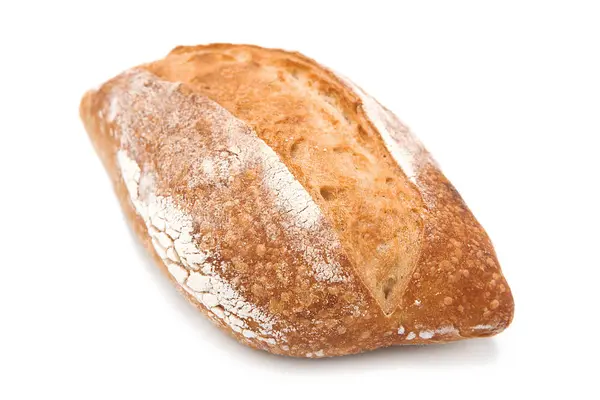 Цілий Хліб Свіжоспеченого Хліба Ізольований Білому Тлі Виготовлення Хліба — стокове фото
