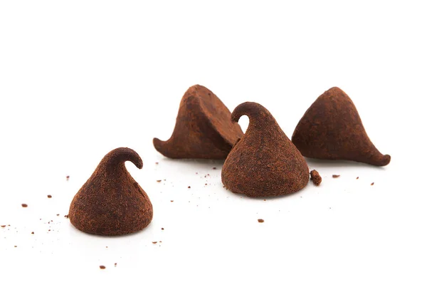 Čokoládové Lanýže Cukroví Izolovaných Bílém Pozadí Stock Fotografie