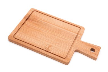 Ahşap mutfak kesme tahtası Isolated beyaz arka plan.