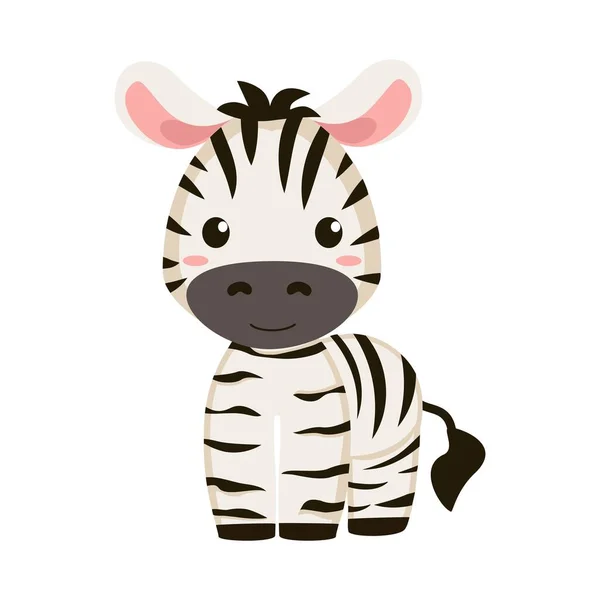 Bebé Zebra Desenho Vetorial Animal Africano Zebra Personagem Bonito Estilo — Vetor de Stock