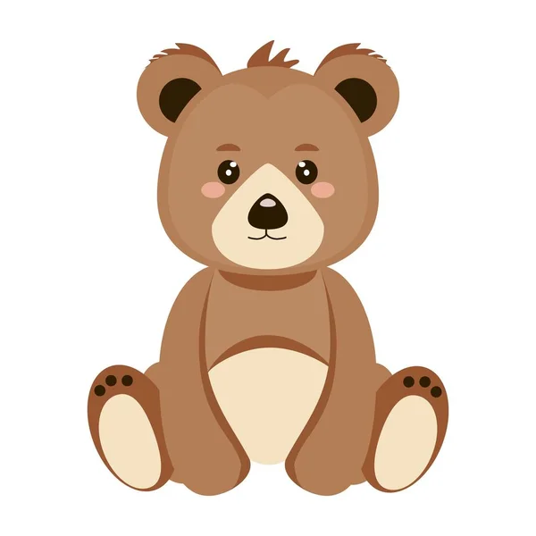 Filhote Urso Desenhos Animados Animal Selvagem Bonito Desenho Vetorial Simples — Vetor de Stock