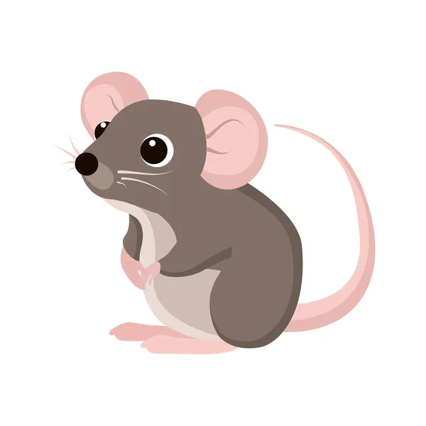 Ratte Cartoon Vektorzeichnung Ratte Auf Weißem Hintergrund Nagetier Tierisch Verwendung — Stockvektor