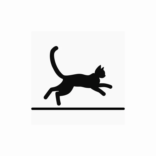 Bir Kedinin Silueti Bir Kedinin Siyah Vektör Gölgesi Sembol Simge — Stok Vektör