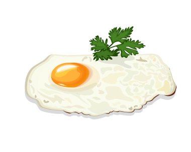 Çırpılmış yumurta. Kırık yumurta tabağı. Çizgi film, düz vektör çizimi. Ulusal mutfak, yemek pişirme, tarifler. Ev yapımı yemek, diyet yumurta, sağlık ve ilaç. Tavuk yumurtalı omlet. Beyaz arkaplan.