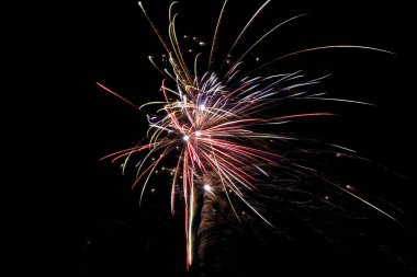 Real fireworks photography and abstract colorful fireworks background