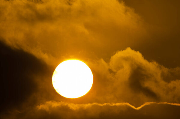 Sunset and clouds in Gran Canaria. Canary Islands. Spain.