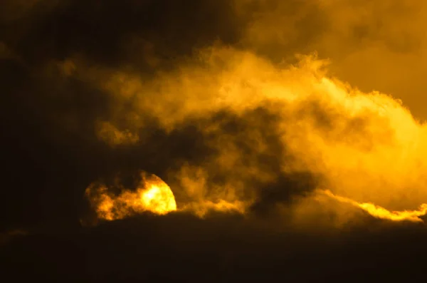 Захід Сонця Хмари Гран Канарії Канарські Острови Іспанія — стокове фото