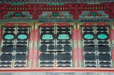 Tosho-gu Tapınağı 'ndaki kutsal savaş evi. Nikko. Tochigi Bölgesi. Japonya.