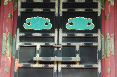 Tosho-gu Tapınağı 'ndaki kutsal savaş evi. Nikko. Tochigi Bölgesi. Japonya.