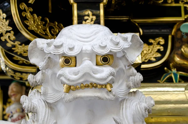 Nikko Ноября 2017 Carving Lion Karamon Gate Храм Тошо Префектура — стоковое фото