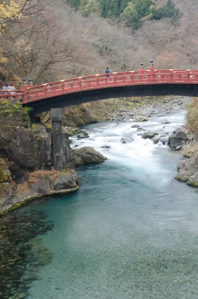 Shinkyo Puente Sagrado Sobre Río Daiya Nikko Prefectura Tochigi Japón —  Fotos de Stock