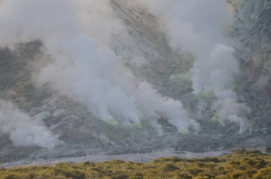 Fumaroles on Mount Io. Akan Mashu National Park. Hokkaido. Japan.