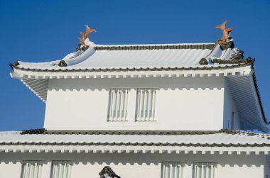 Kushiro, 5 Aralık 2017 Japon tarzı karla kaplı bina. Hokkaido. Japonya.