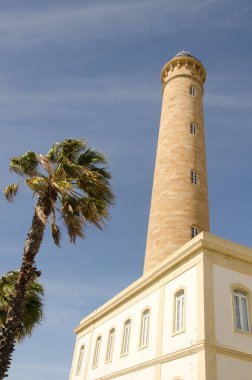 Chipiona deniz fenerinin ayrıntıları. Chipiona. Cadiz. Endülüs. İspanya.