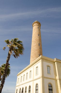 Chipiona deniz fenerinin ayrıntıları. Chipiona. Cadiz. Endülüs. İspanya.