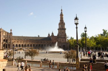 Seville, 28 Ekim 2023 İspanya Meydanı. Endülüs. İspanya.