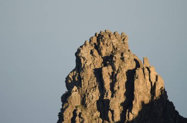 Roque de Imada 'nın tepesinde. Alajero. La Gomera. Kanarya Adaları. İspanya.