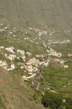 Hermigua kasabası. La Gomera. Kanarya Adaları. İspanya.