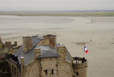 Mont-Saint-Michel komünü ve körfezi. Normandiya. Fransa.