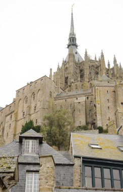 View of Mont-Saint-Michel Abbey. Mont-Saint-Michel. Normandy. France. clipart