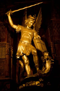 December 30, 2024, Mont-Saint-Michel: Statue of Archangel Michael. Normandy. France. clipart