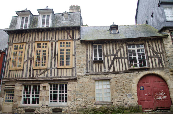 29 декабря 2024 года, Бретань: Средневековые дома на Рю-де-ла-Псалетт. Ренн. Франция.