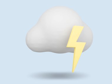 Storm 3D Weather icon. 3D render illustration.