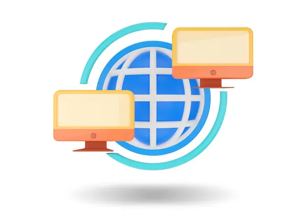 Networking Communication Concept Icon Render Illustration — Stock Fotó
