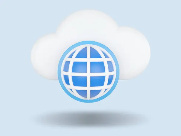 Public Cloud Computing Concept Render Illustration — Foto Stock