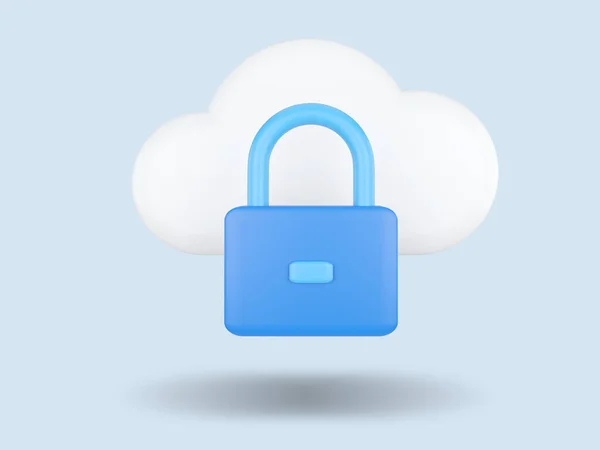 Security Cloud Computing Concept Render Illustration — Stock Fotó