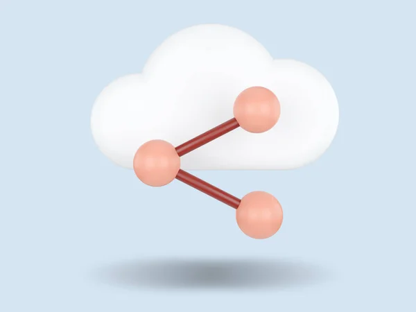 Deel Cloud Computing Concept Weergave Illustratie — Stockfoto