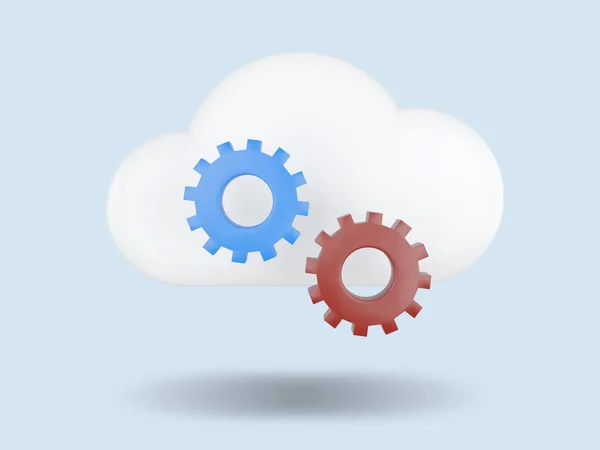Setting Cloud Computing Concept Render Illustration — Foto Stock
