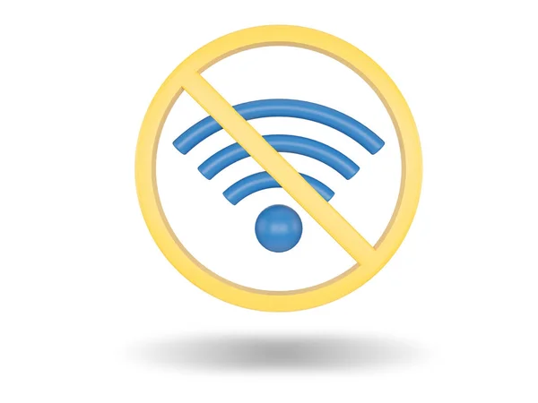 Nessun Segnale Wifi Rete Wireless Illustrazione Rendering — Foto Stock
