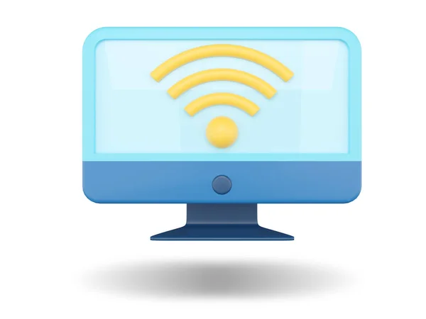 Computer Wireless Network Render Illustration — Stock Photo, Image