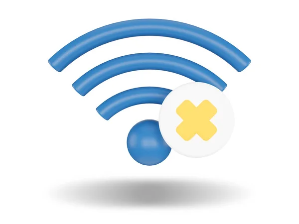 Nessun Segnale Wifi Rete Wireless Illustrazione Rendering — Foto Stock