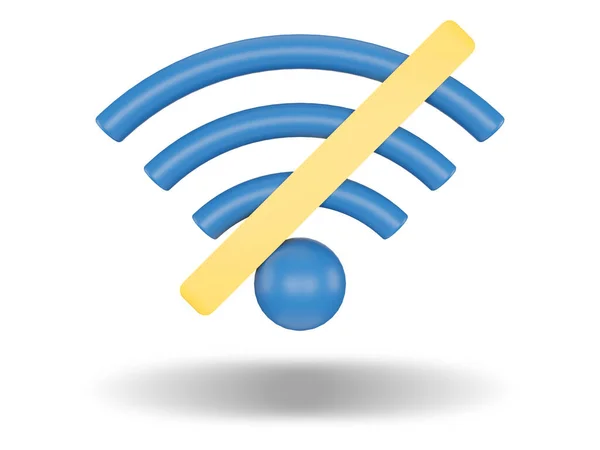 Ikke Noe Wifi Signal Trådløst Nettverk Gjengillustrasjon – stockfoto