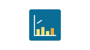 Beyaz arkaplan üzerindeki İş Grafiği, canlandırılmış simge.