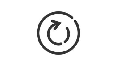 Beyaz arkaplanda tekrarla düğmesi, canlandırılmış simge.