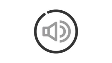 Beyaz arkaplanda ses tuşu, canlandırılmış simge.