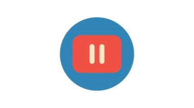 Beyaz arkaplanda düğmeyi duraklat, canlandırılmış simge.