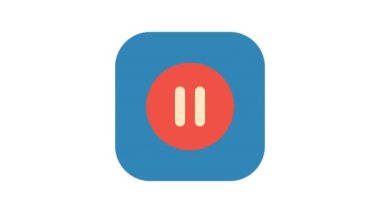 Beyaz arkaplanda düğmeyi duraklat, canlandırılmış simge.