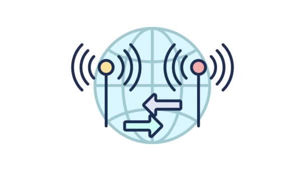 Router Koncepcja Komunikacji Animowana Ikona — Wideo stockowe