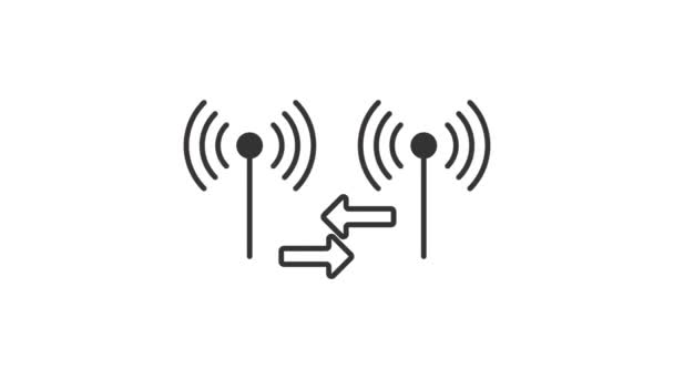 Router Communication Concept Animated Icon — Stock Video