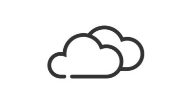 Beyaz arkaplanda bulutlu, hava canlandırmalı simge