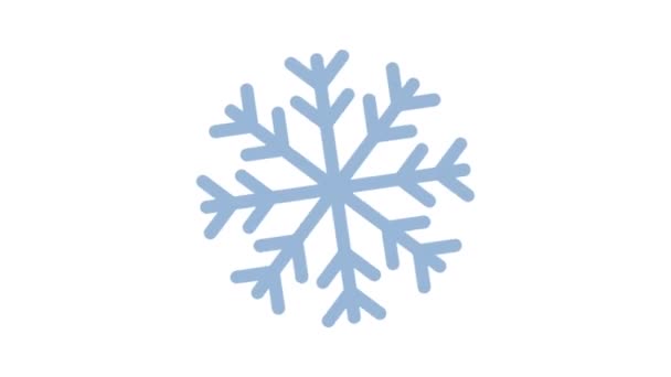 Hópehely Fehér Háttér Időjárás Animált Ikon — Stock videók