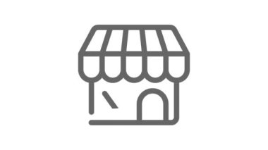 Dükkan veya Mağaza, Çevrimiçi alışveriş konsepti canlandırılmış simge