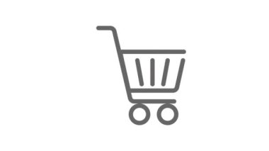 Alışveriş arabası, online alışveriş konsepti canlandırılmış simge