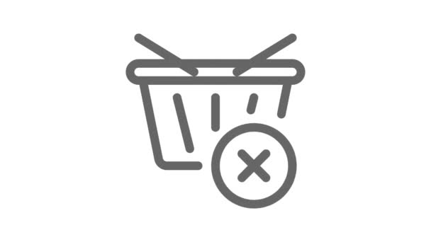 ショッピングカートを削除する オンラインショッピングコンセプトアニメーションアイコン — ストック動画