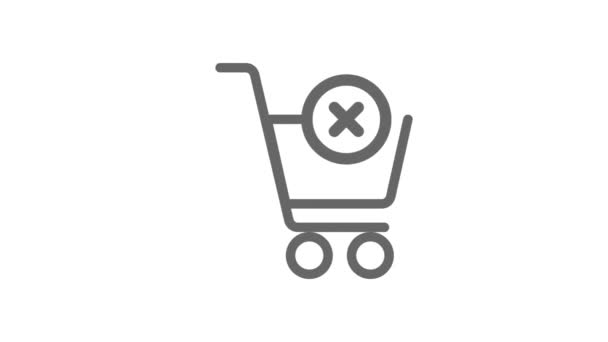 删除购物车 网上购物概念动画图标 — 图库视频影像