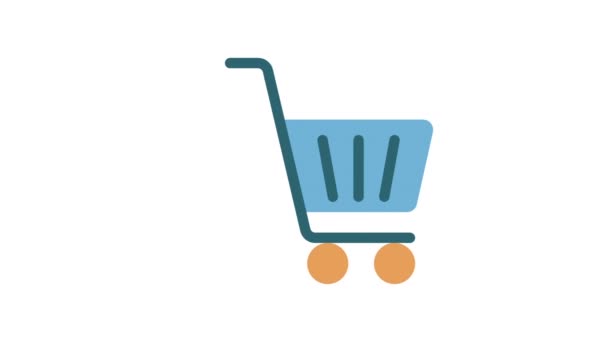 Alışveriş Arabası Online Alışveriş Konsepti Canlandırılmış Simge — Stok video